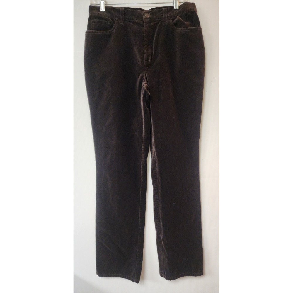 Chaps Women's Chocolate Brown Velvet 100% Cotton  Pants  Size 8